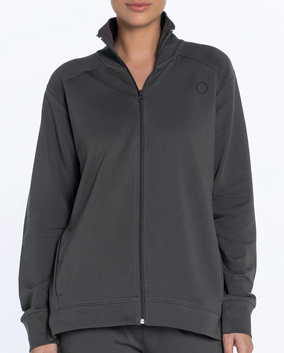 

Женская открытая куртка для дома из стрейч-хлопка на молнии Punto Blanco, серый