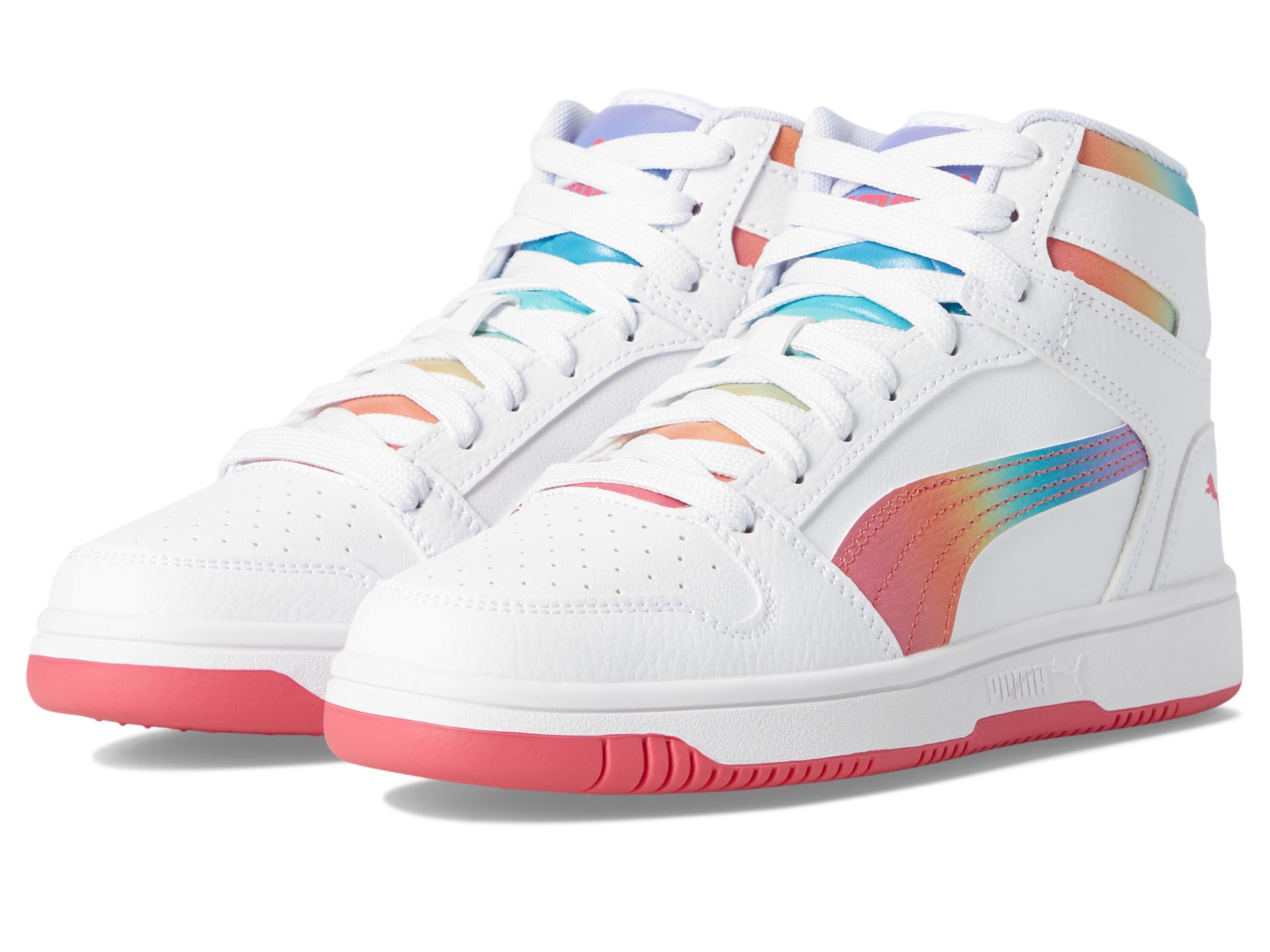 

Кроссовки PUMA Kids Rebound Layup Mid, Puma White/Magic Rose