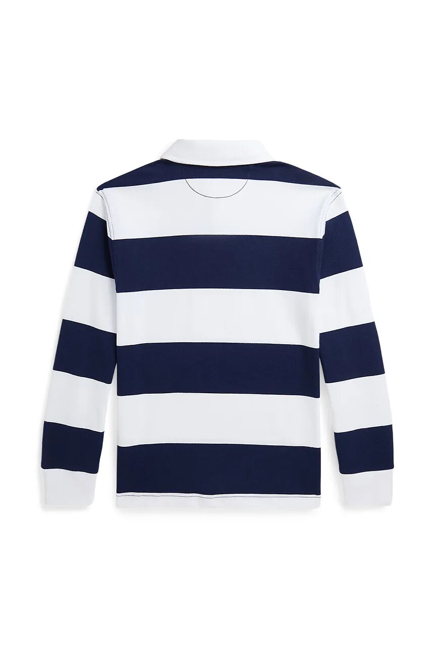 Детская хлопковая рубашка с длинными рукавами Polo Ralph Lauren, темно-синий — фото 4
