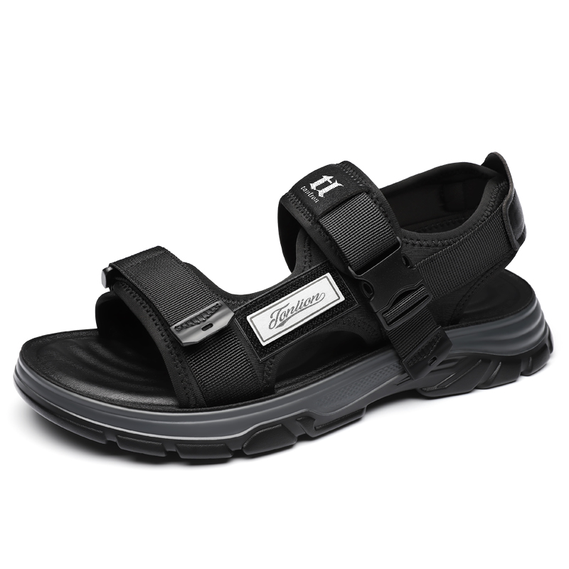 

Tonlion Мужские пляжные сандалии Green/Black в черном цвете, цвет Black