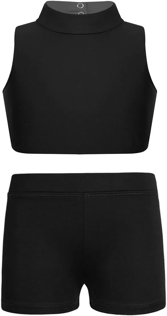 Детский спортивный комплект Mufeng из топа и шорт, Top Black — фото 2