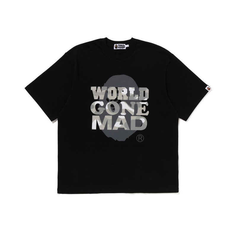 

Футболка World Gone Mad A BATHING APE, черная BKX