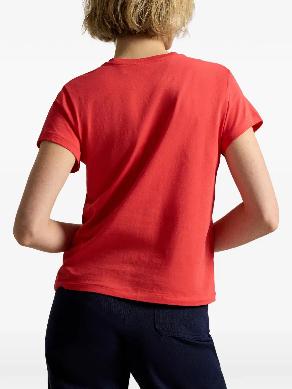 Футболка с вышитым круглым вырезом Polo Ralph Lauren, красный — фото 4