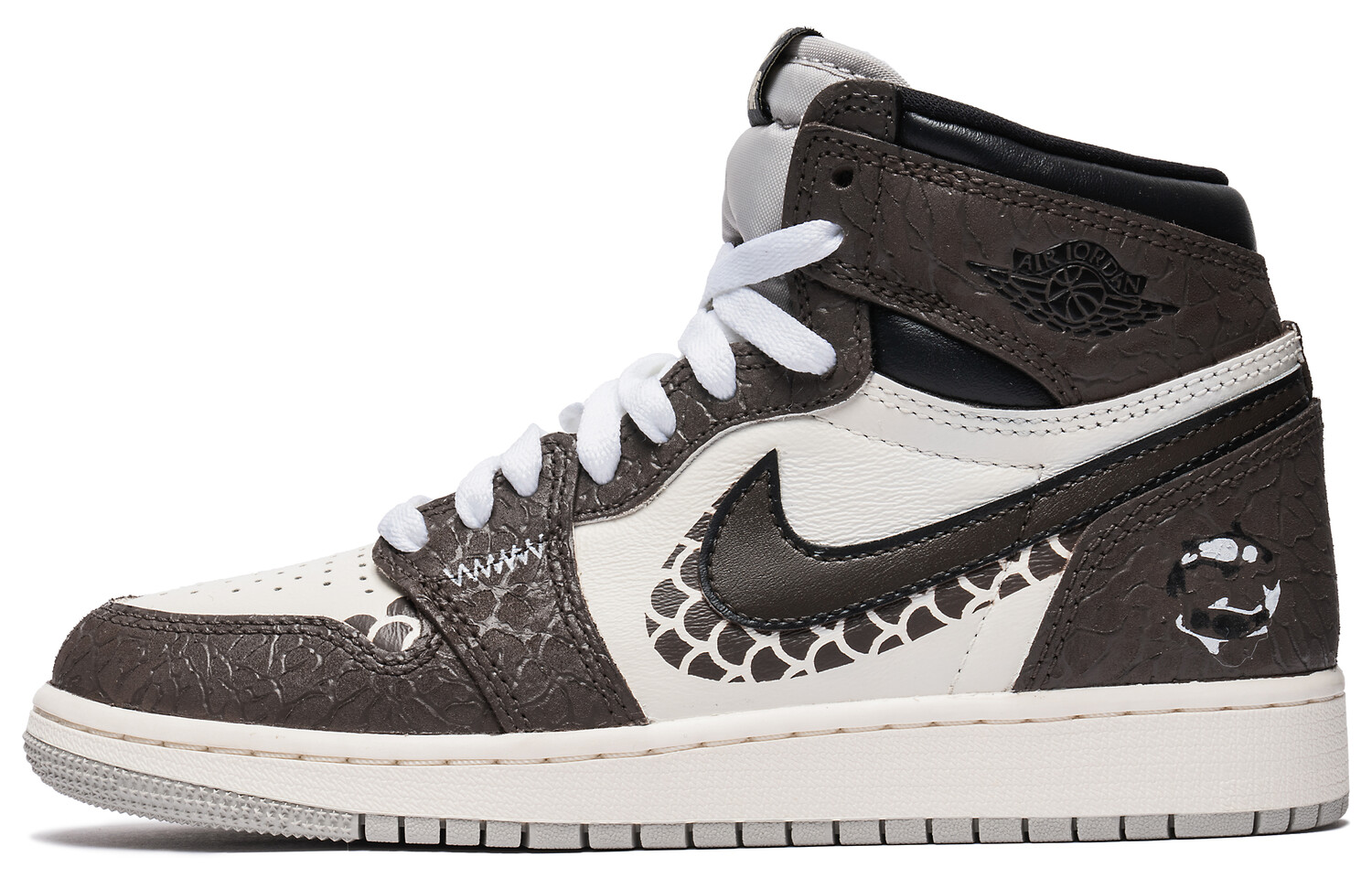 

Кроссовки Air Jordan 1 Vintage Basketball Shoes Men High-top White, коричневый