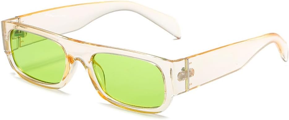 

Ретро маленькие прямоугольные солнцезащитные очки для женщин и мужчин, модные очки цвета шампанского и фиолетового, черные, с защитой от УФ-излучения UV400 KTUCN, Champagne Green