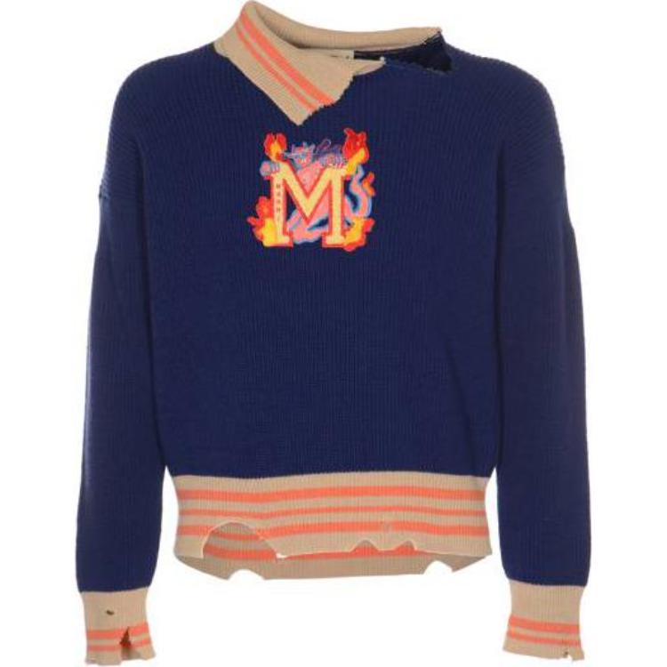 

MARNI Свитер мужской синий с лацканом Moderate Others