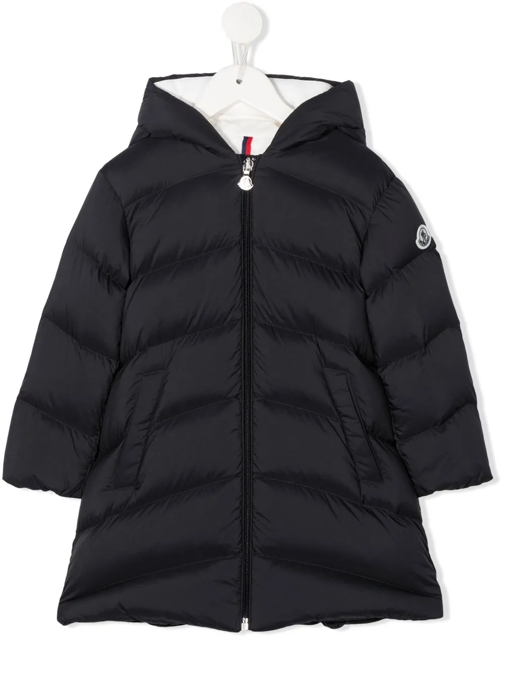 

Пуховик на молнии Moncler Enfant, синий