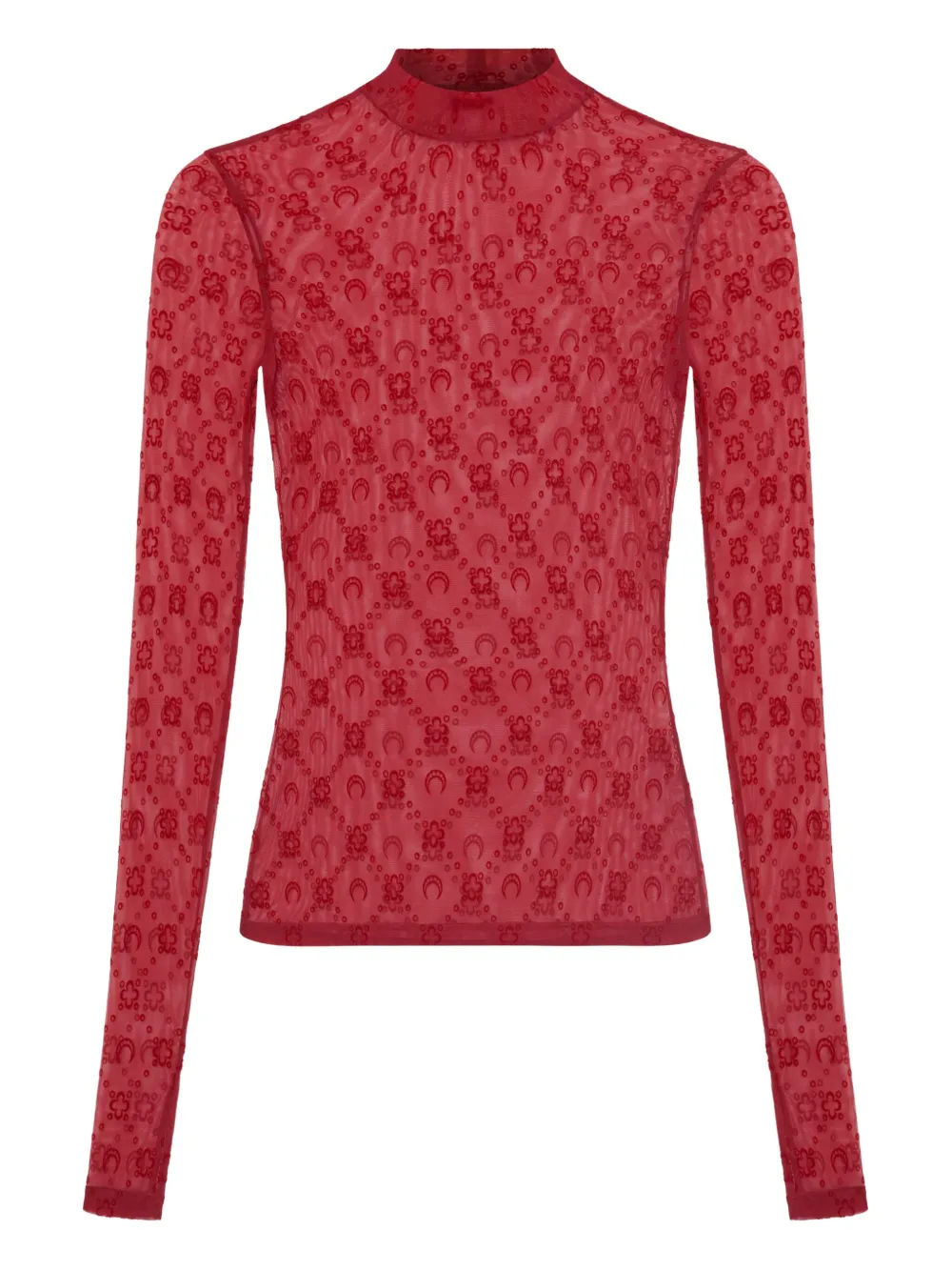 

Топ с высоким воротником и монограммой Marine Serre, красный