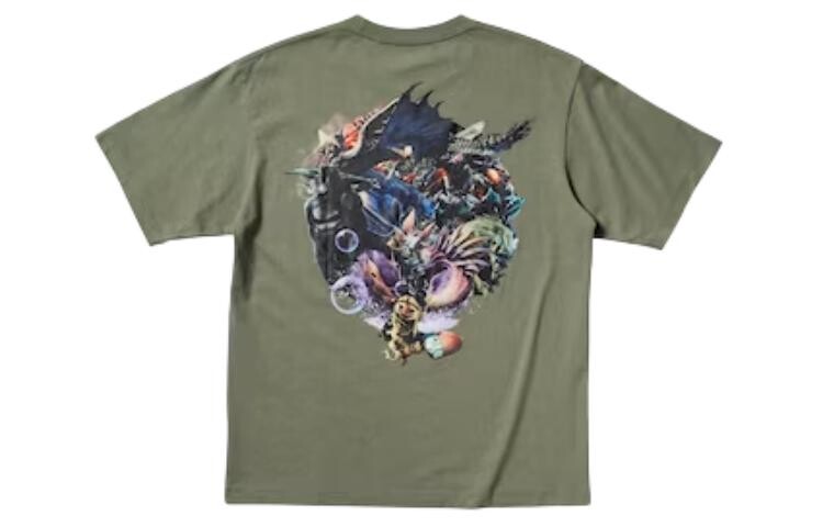 Футболка совместная с Косукэ Кавамурой и Capcom, унисекс, оливкового цвета Uniqlo, оливковый — фото 2