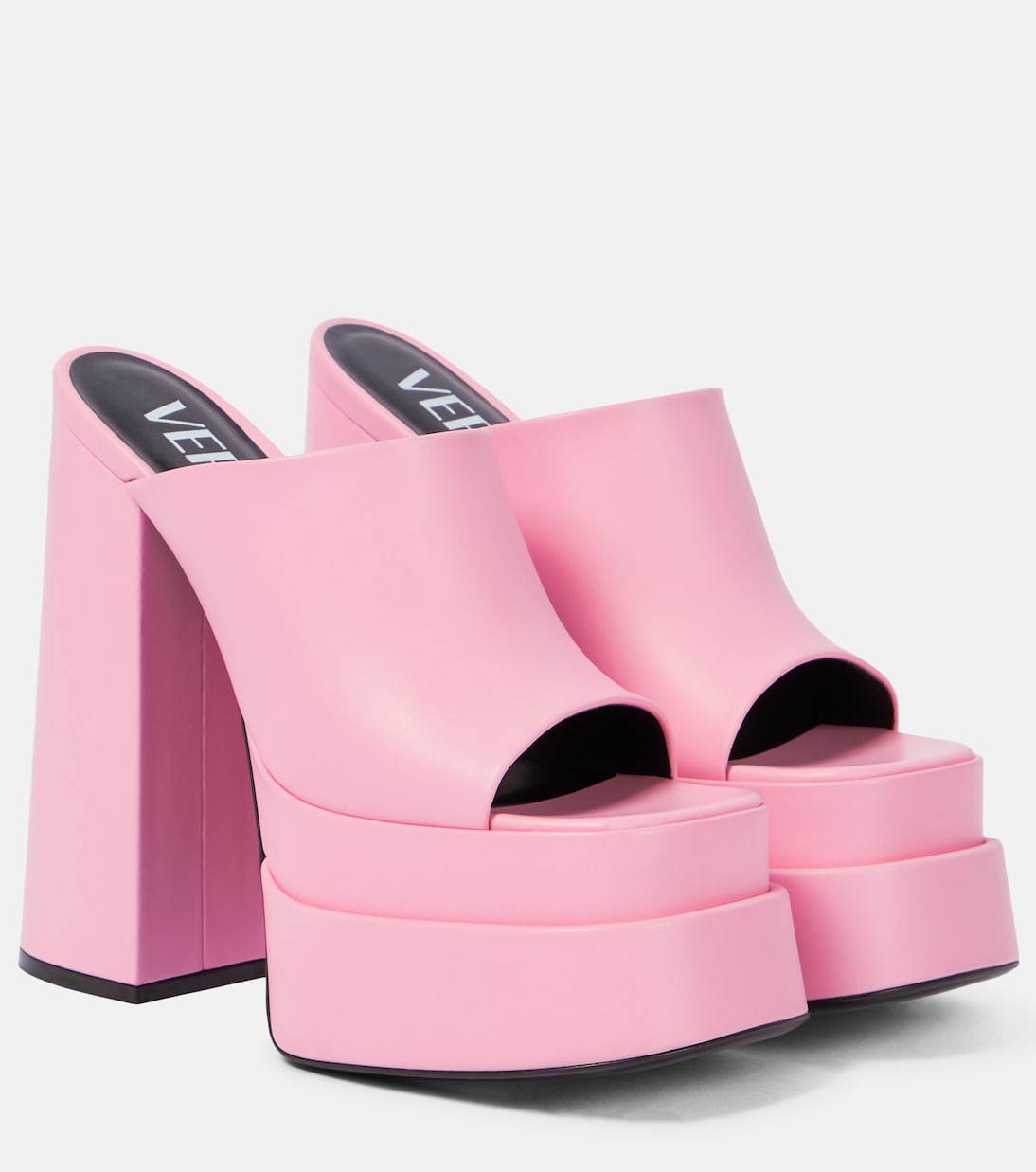 Кожаные сандалии на платформе с открытым носком Versace, Candy-Oro Versace