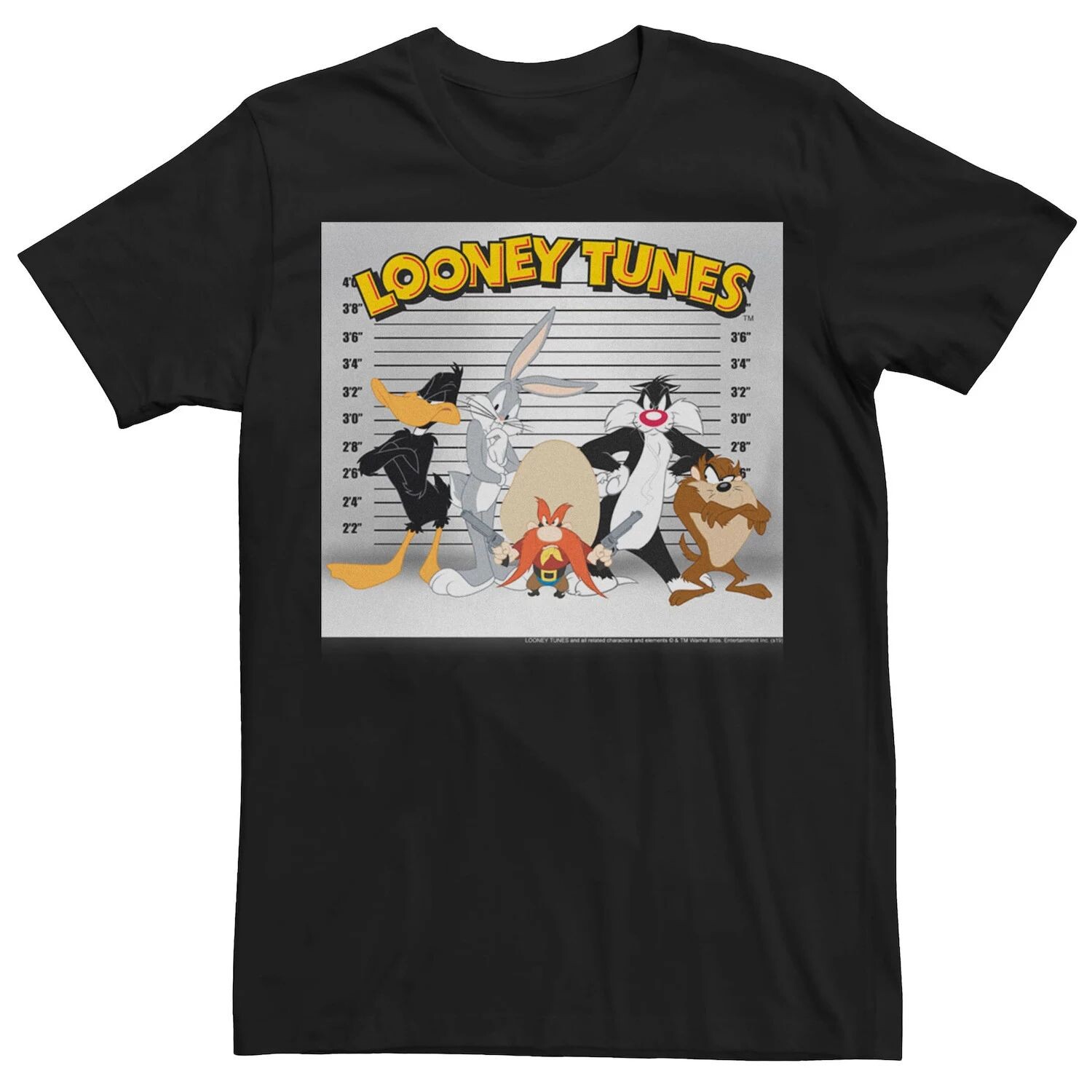 

Мужская футболка с плакатом Looney Tunes Mugshot Licensed Character