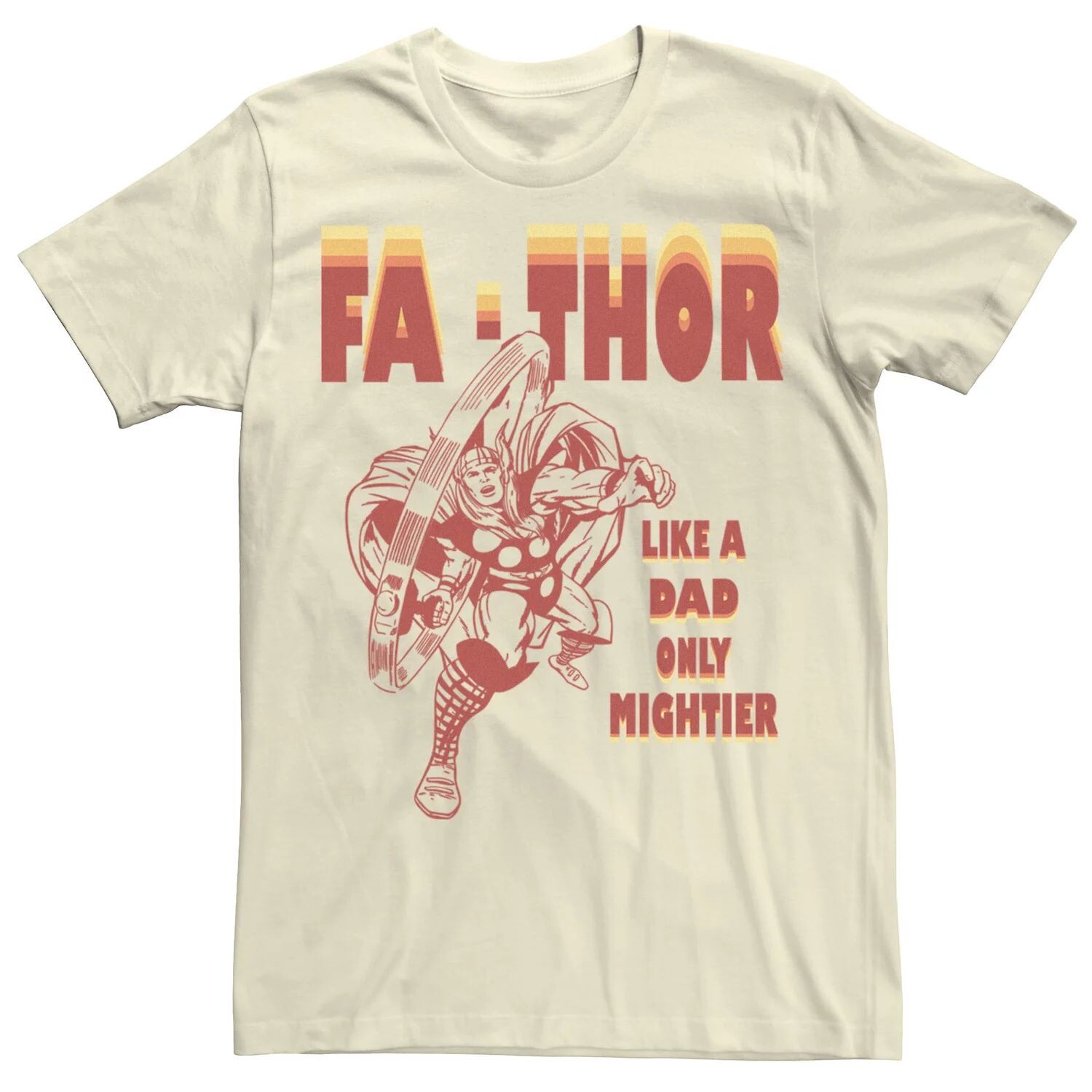 

Мужская футболка Fa-Thor Like A Dad Only Mightier с рисунком в стиле ретро ко Дню отца Marvel