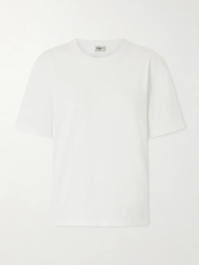 Футболка из хлопкового джерси SAINT LAURENT, белый