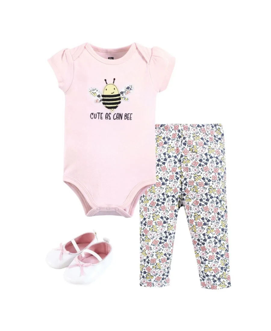 Хлопковый боди, брюки и комплект обуви Hudson Baby, Cute Bee