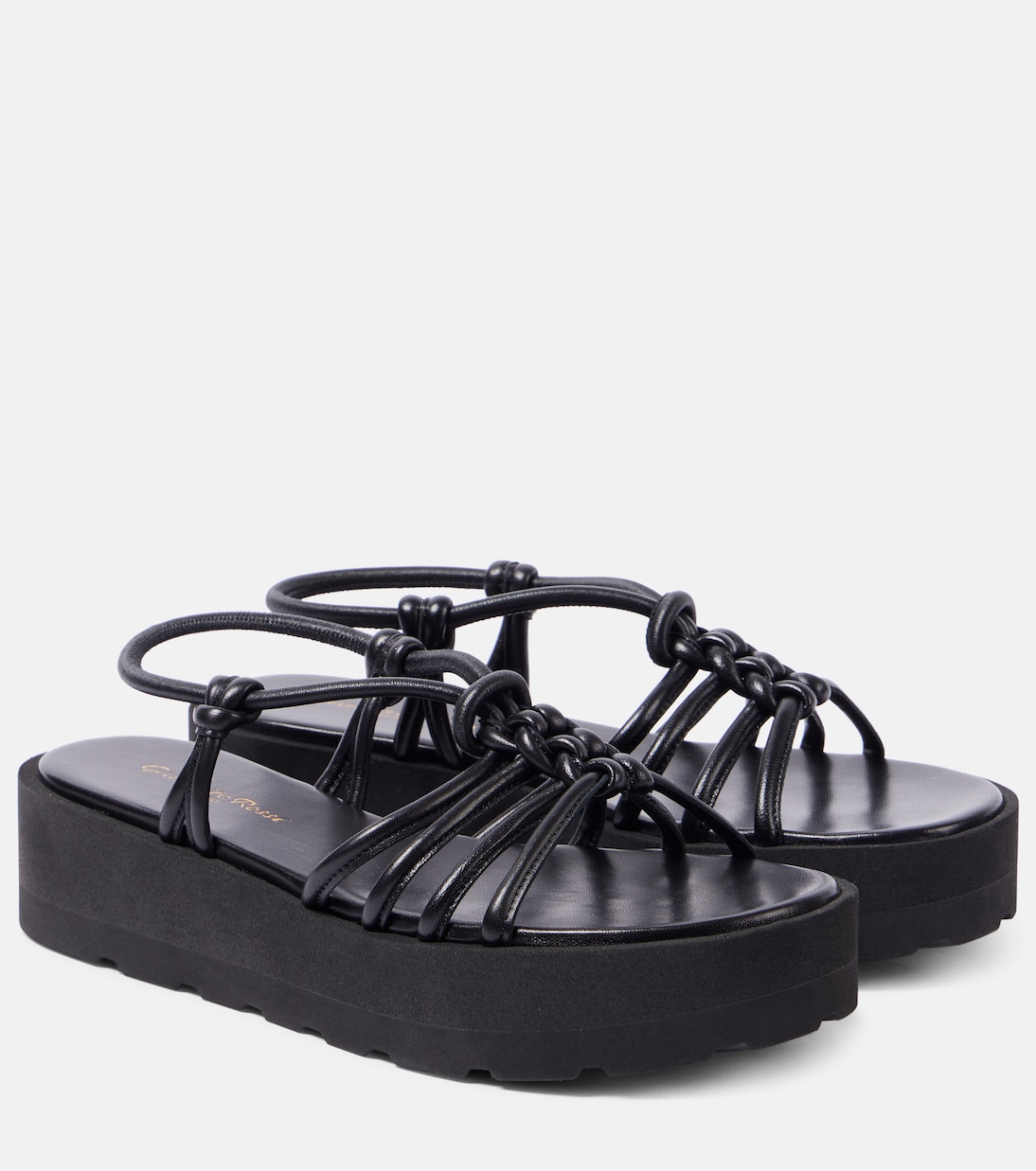 Кожаные сандалии Hebe на платформе Gianvito Rossi, черный