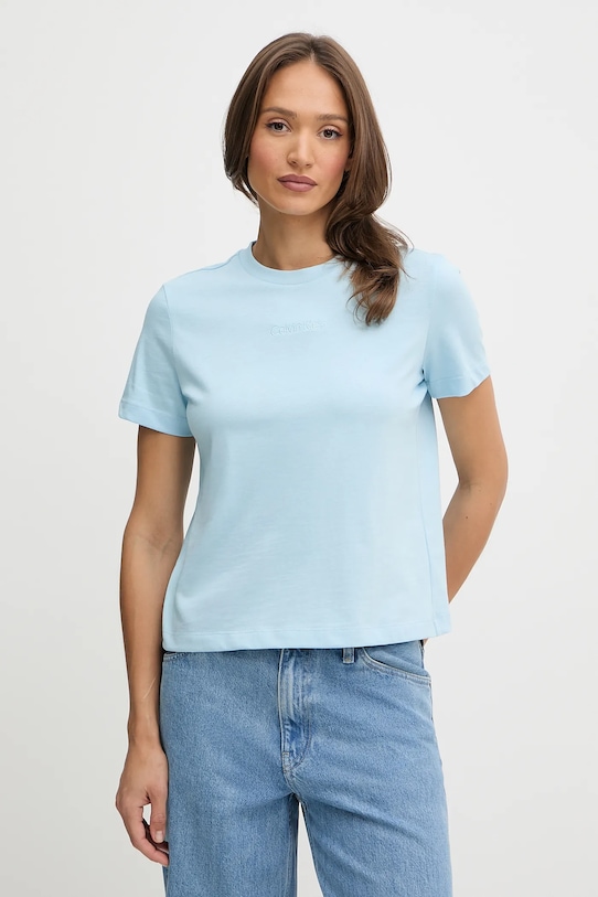 

Хлопковая футболка Calvin Klein, синий