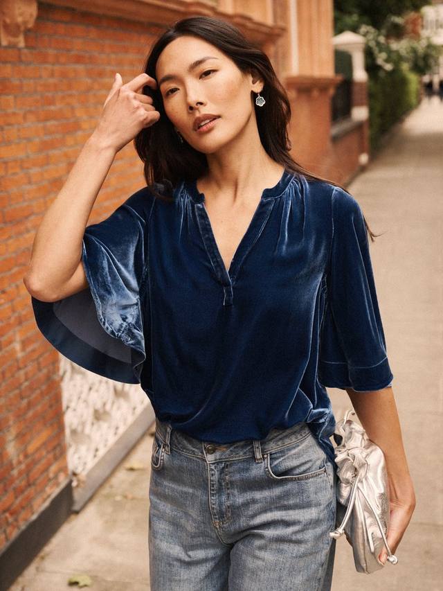 

Топ Leena из вельвета NRBY, Denim Blue