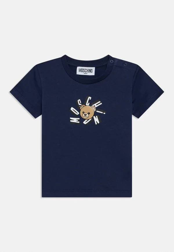 Детская футболка унисекс с принтом Moschino, Blu Navy