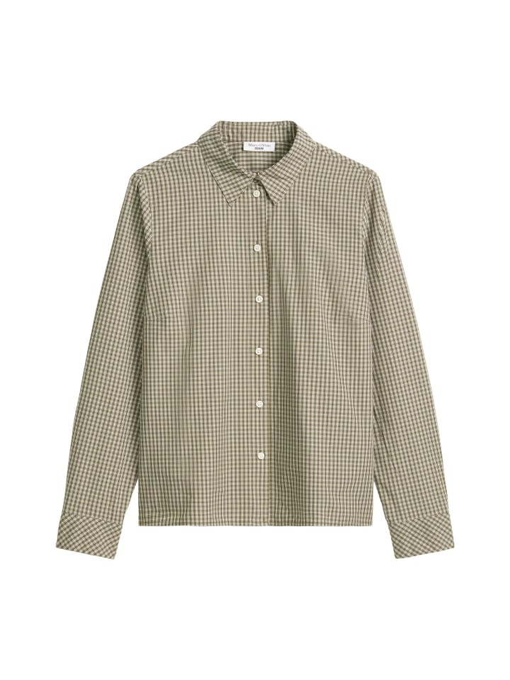 

Клетчатая блузка со складками, стандартного размера, темно-зеленого цвета. Marc O'Polo DENIM