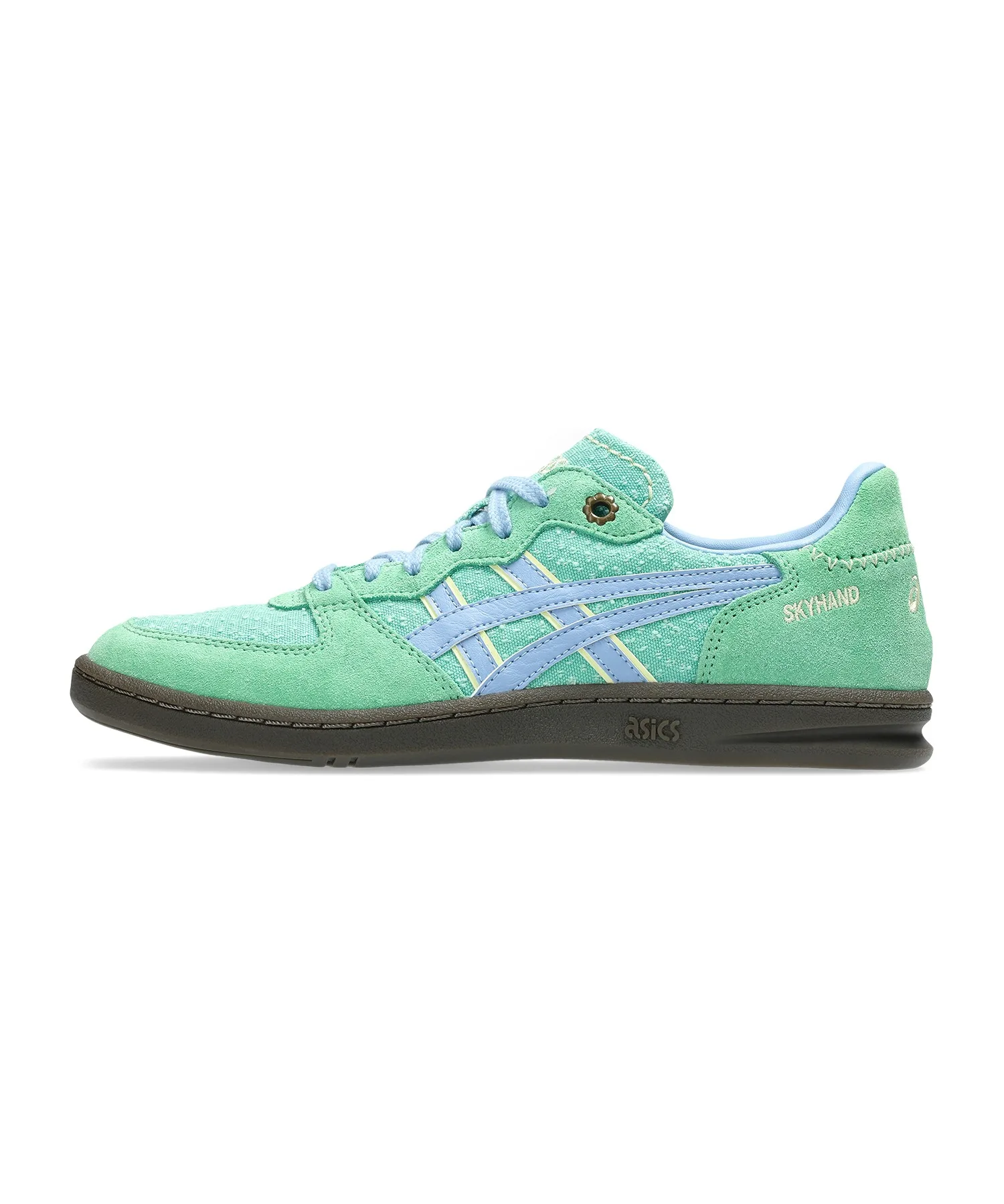 Унисекс кроссовки из натуральной кожи ASICS SKYHAND OG зелёные — фото 3