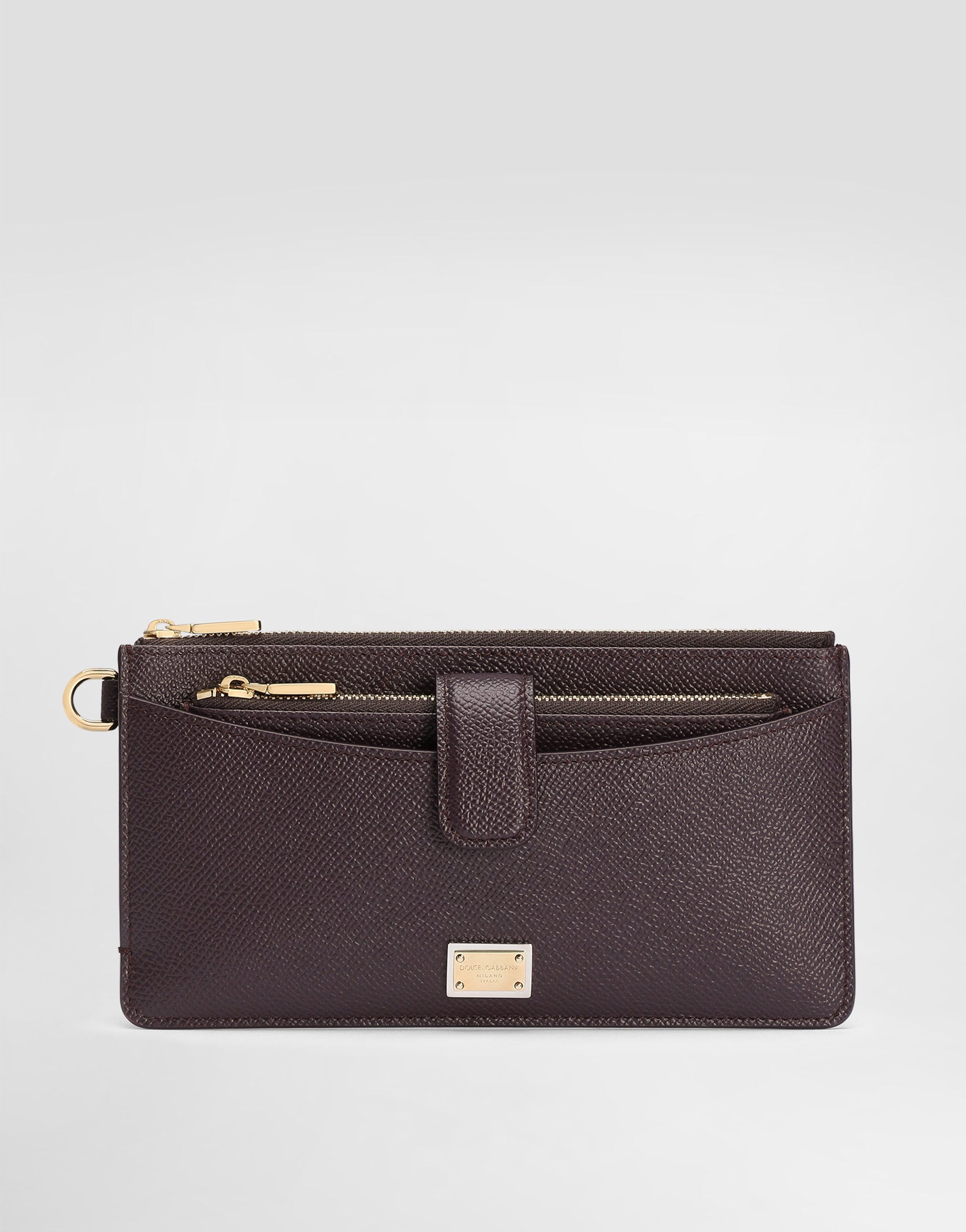 

Кардхолдер из телячьей кожи dauphine Dolce & Gabbana, фиолетовый