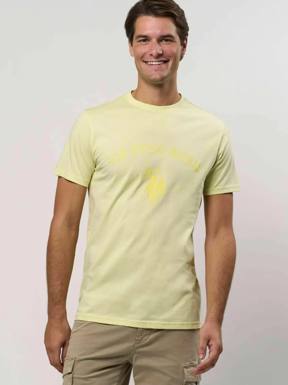 Футболка прямого кроя 'UWMaggi' U.S. Polo Assn., Pastel Yellow/Light Yellow — фото 3