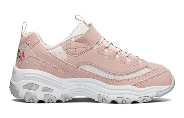 Детские кроссовки серии D"LITES GS Low-top розового/серебристого цвета Skechers — фото 2