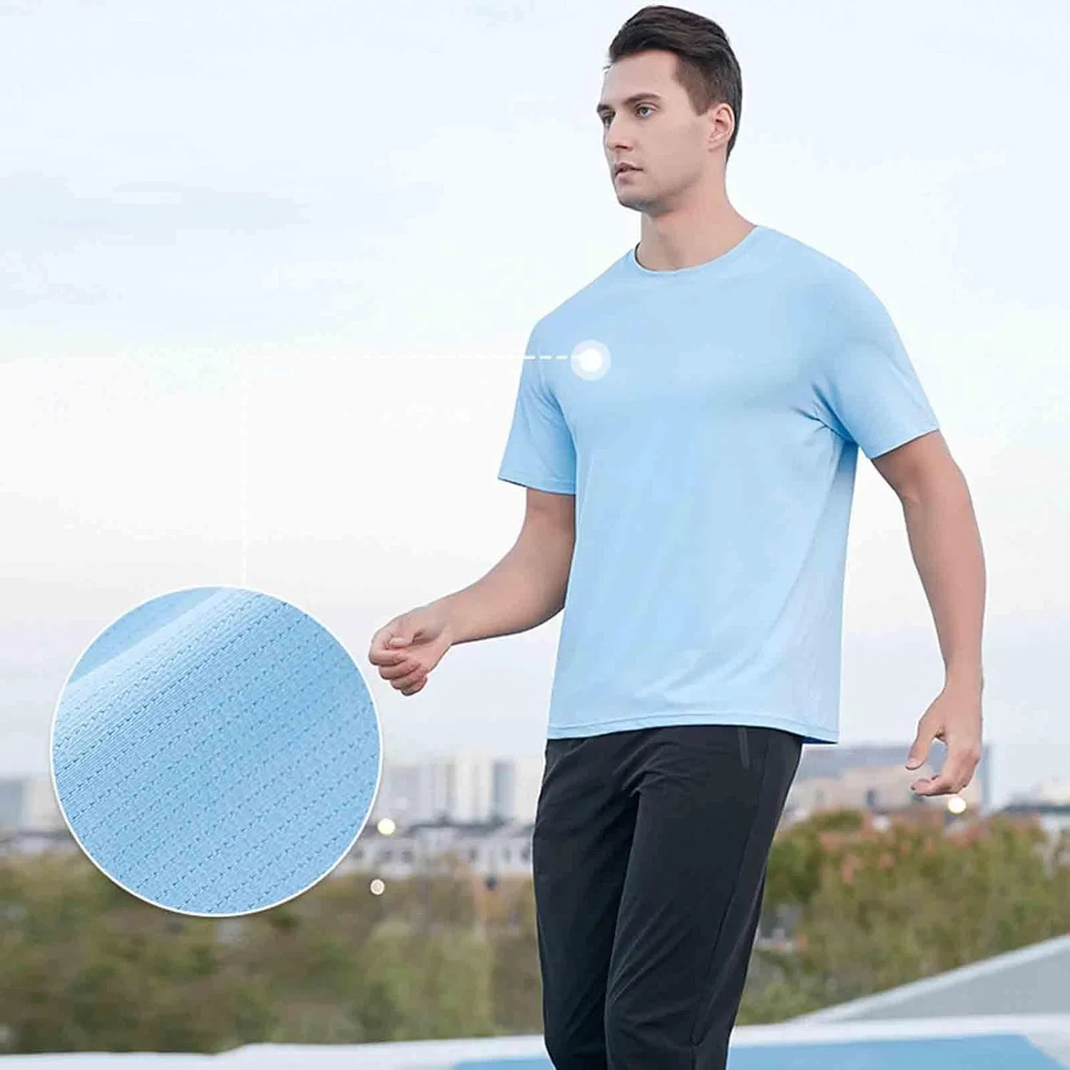 Мужская футболка Athletic T-Shirt, A#01 Light Blue — фото 3