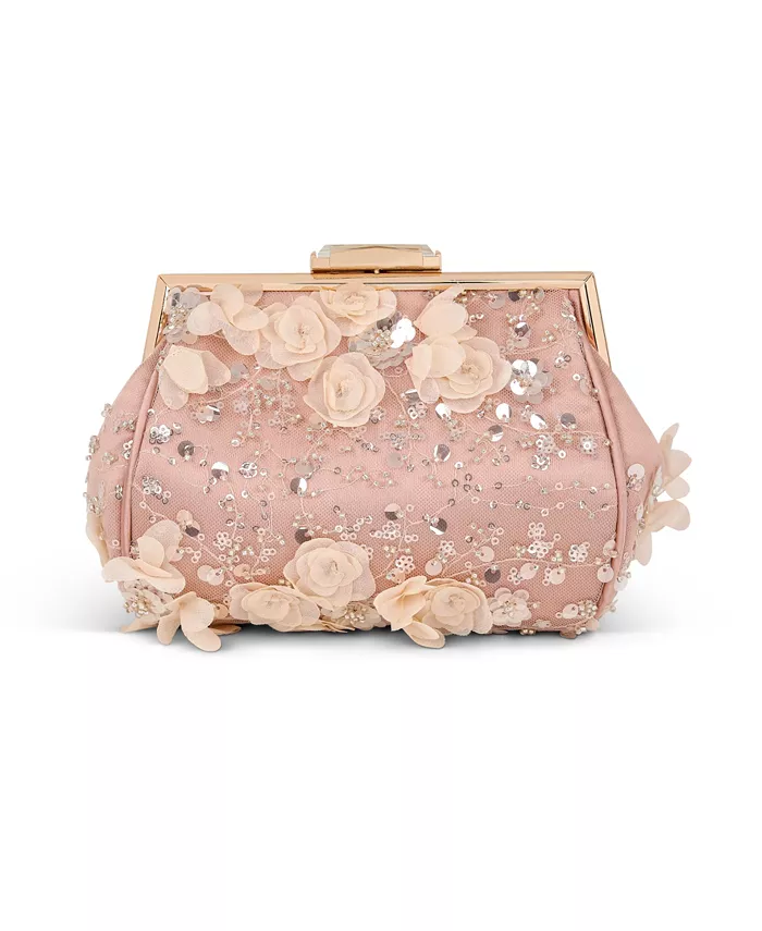 

Женский клатч Bea из тюля и сатина с вышивкой и бисером Jewel Badgley Mischka, розовый