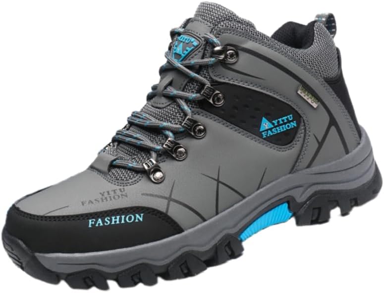 

Мужские зимние/осенние спортивные кроссовки: на шнуровке, с толстой подошвой, противоскользящие и долговечные, больших размеров для уличных и повседневных видов спорта Hoalox, серый