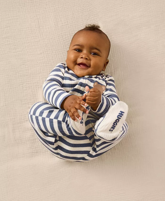 Детский комбинезон с ножками и двусторонней молнией на всю длину Huggies, синий — фото 2