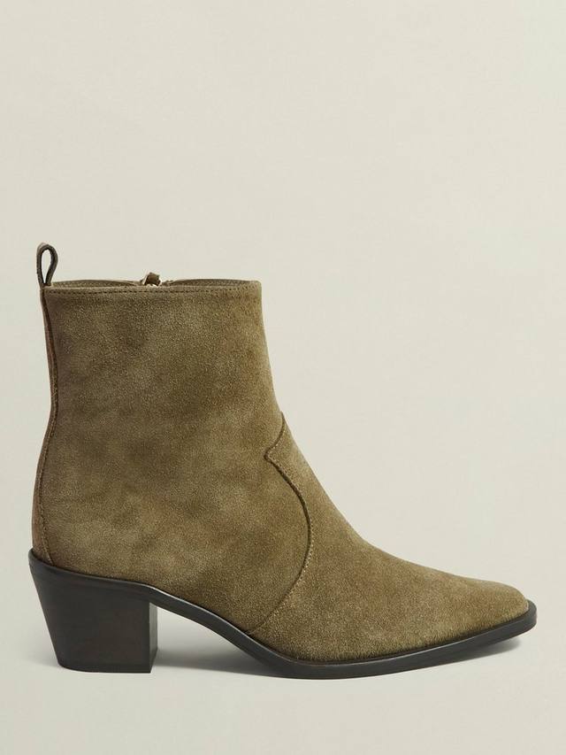 Замшевые сапоги фрэнки в западном стиле с острым носком Hobbs, цвет Dark Tan