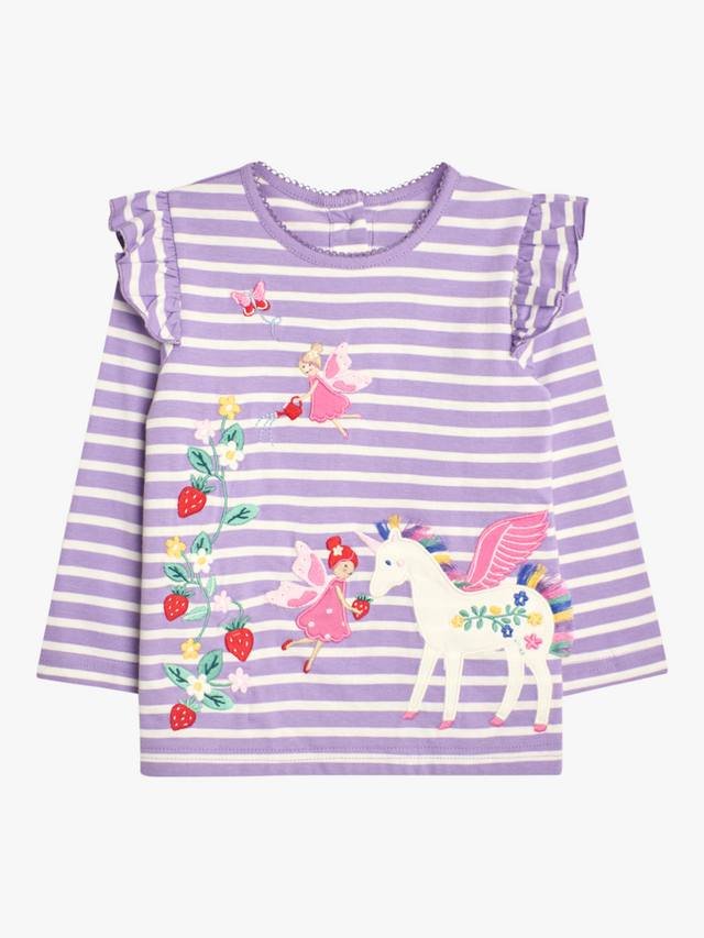 

Детский хлопчатобумажный топ с феей и единорогом JoJo Maman Bébé, цвет Lilac