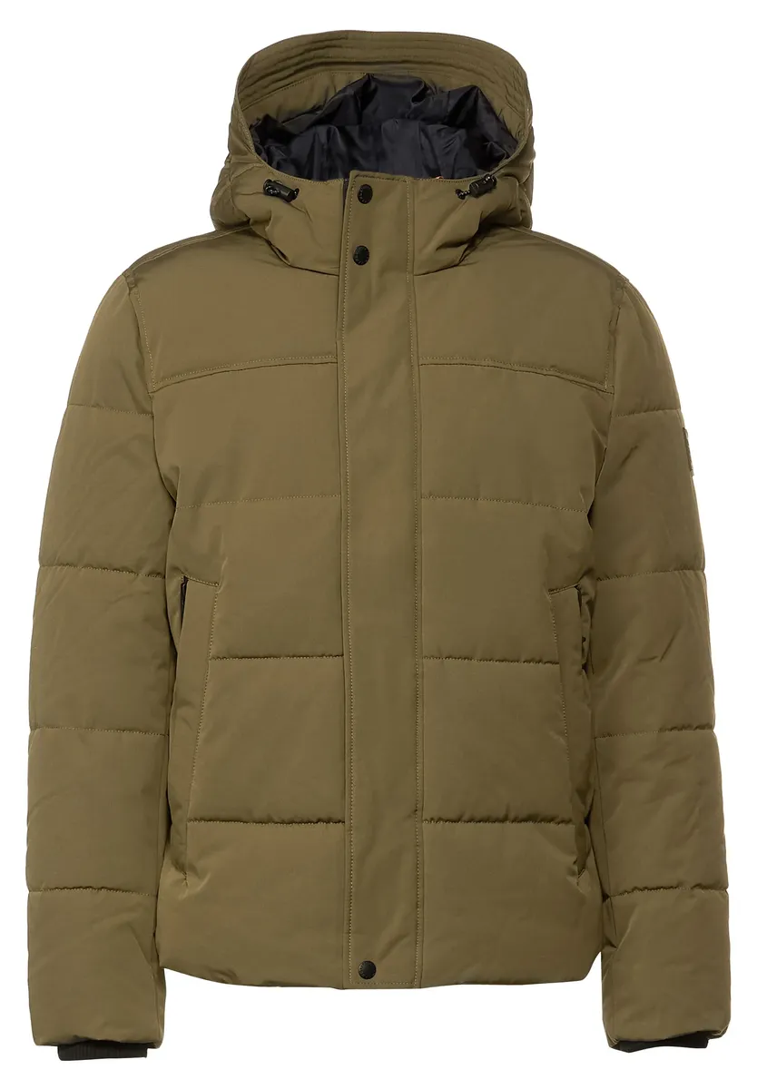 

STREET ONE МУЖСКАЯ стеганая куртка с капюшоном, однотонная Street One Men, цвет Burnt Olive