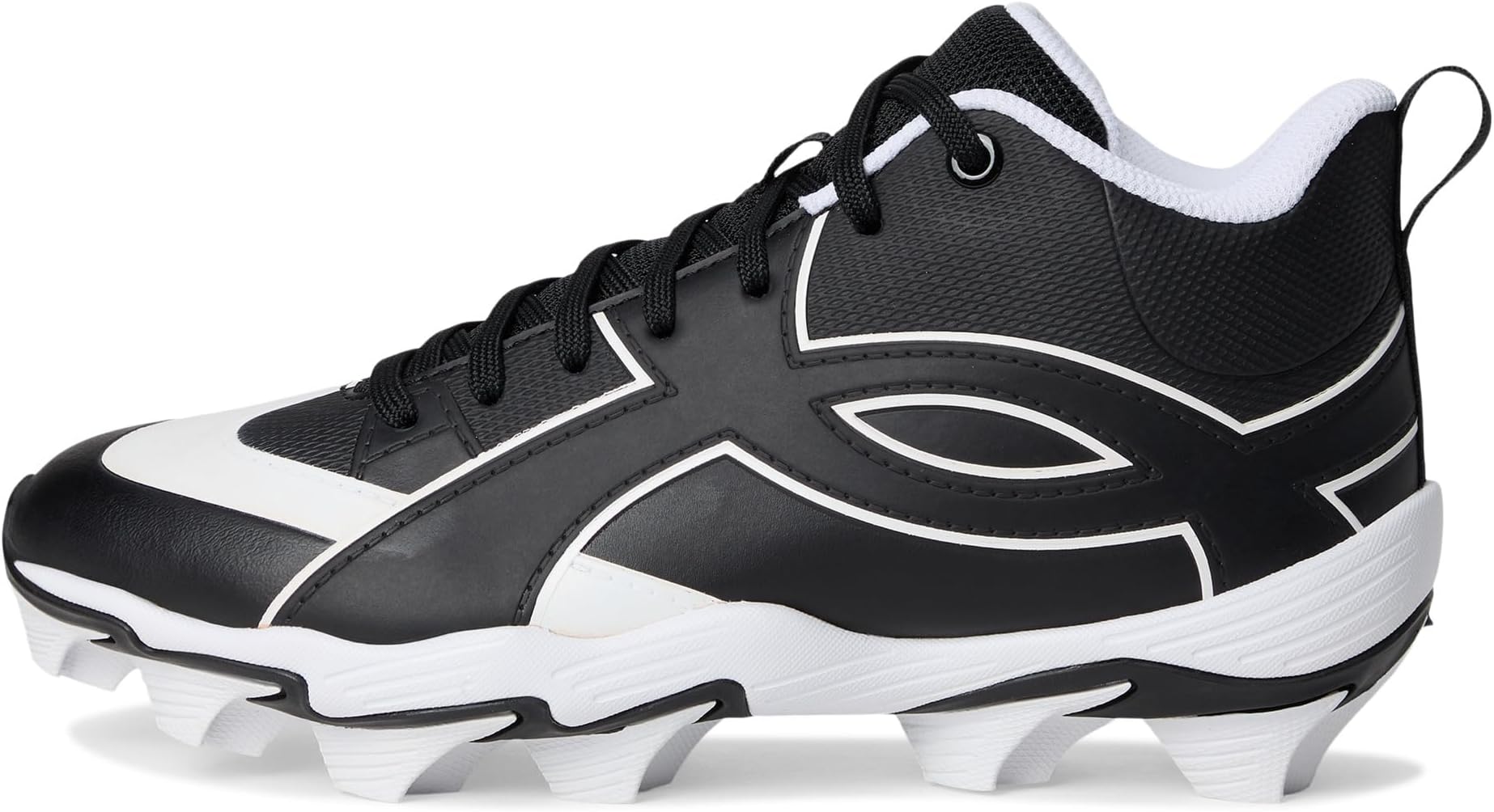 Кроссовки Under Armour Kids  Leadoff Icon Mid RM Jr Baseball Cleats, Black/White/Black — фото 4