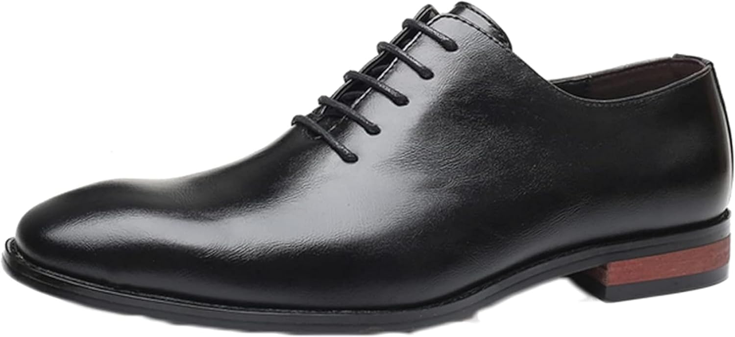 

Мужские формальные свадебные туфли-оксфорды на шнуровке с острым носком из натуральной кожи Generic, черный