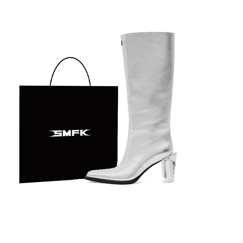 Сапоги женские, 85 мм, звездное серебро SMFK, Starry Silver (Shopping Bag Included)