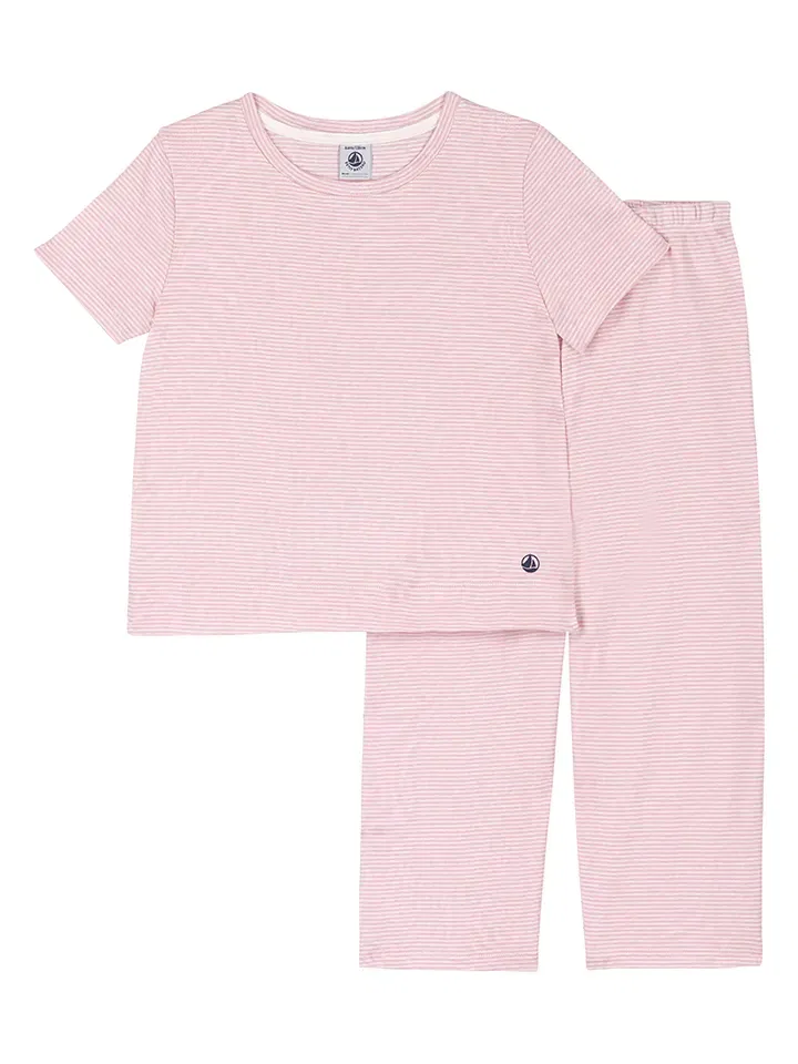 Пижама в полоску PETIT BATEAU, розовый/белый