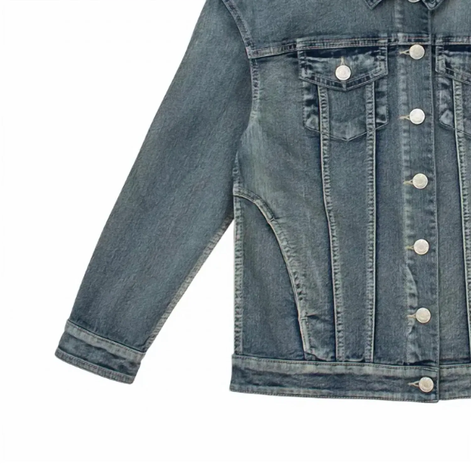 Silver Jeans Co Детская джинсовая куртка в стиле "бойфренд" синего цвета — фото 3