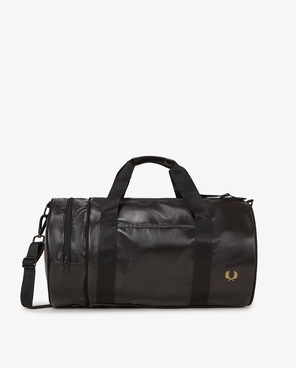 

Классическая мужская спортивная сумка цилиндрической формы, однотонная Fred Perry, черный