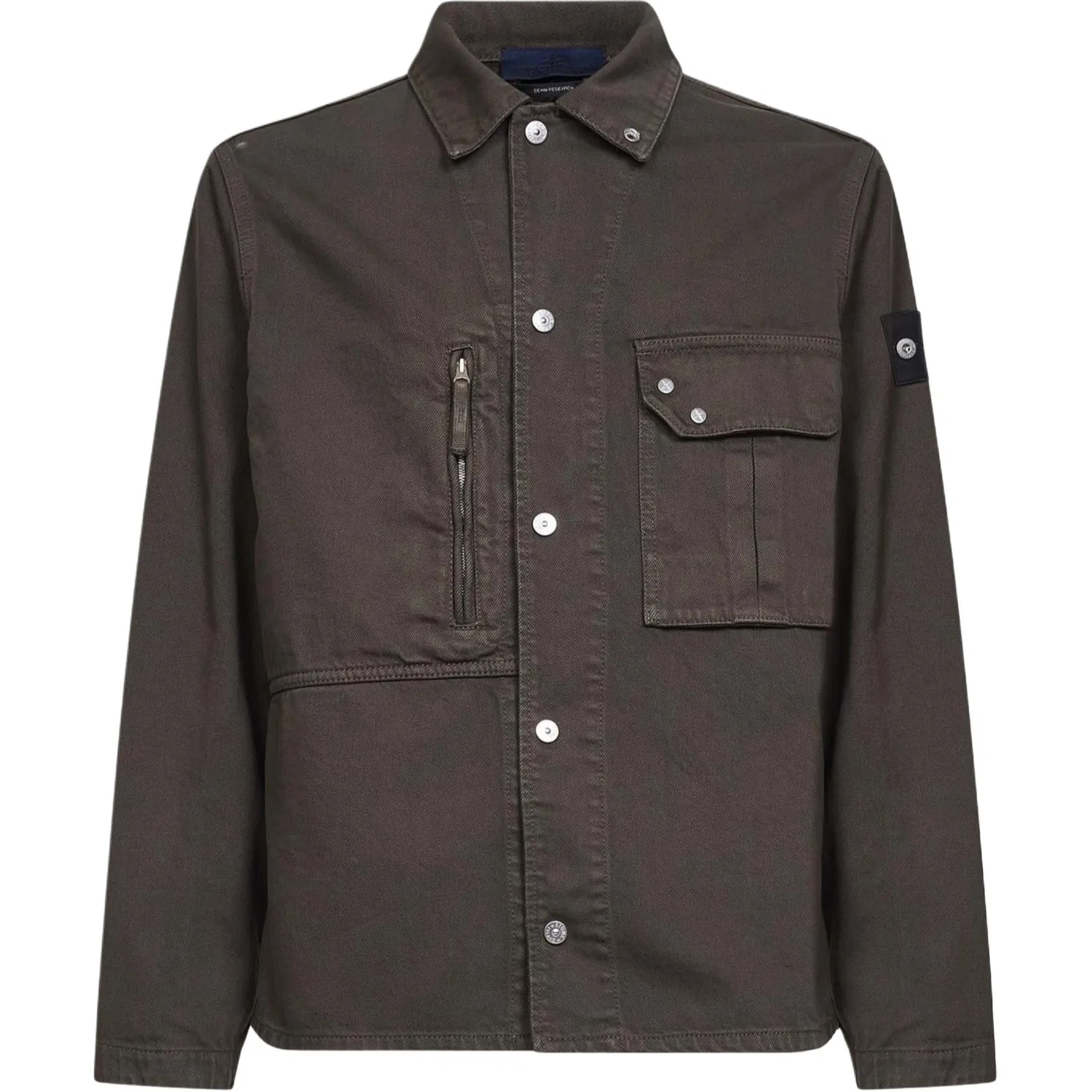 Джинсовая рубашка Compass Patch STONE ISLAND Coffee