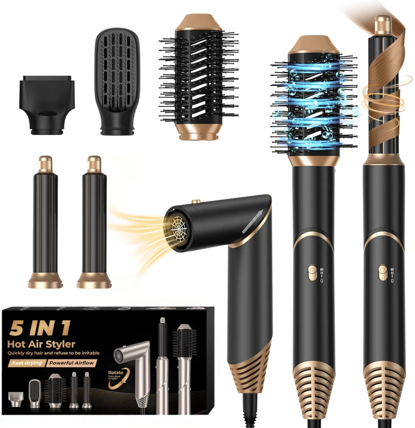 Набор для укладки волос UKLISS 5 в 1 Airstyler Ion Hair Dryer 1000 Вт Ukliss