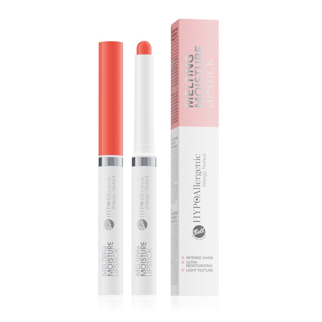 

Помада для губ melting moisture lipstick Bell Hypo Allergenic, 04 - frech coral, вес 1.5 гр.