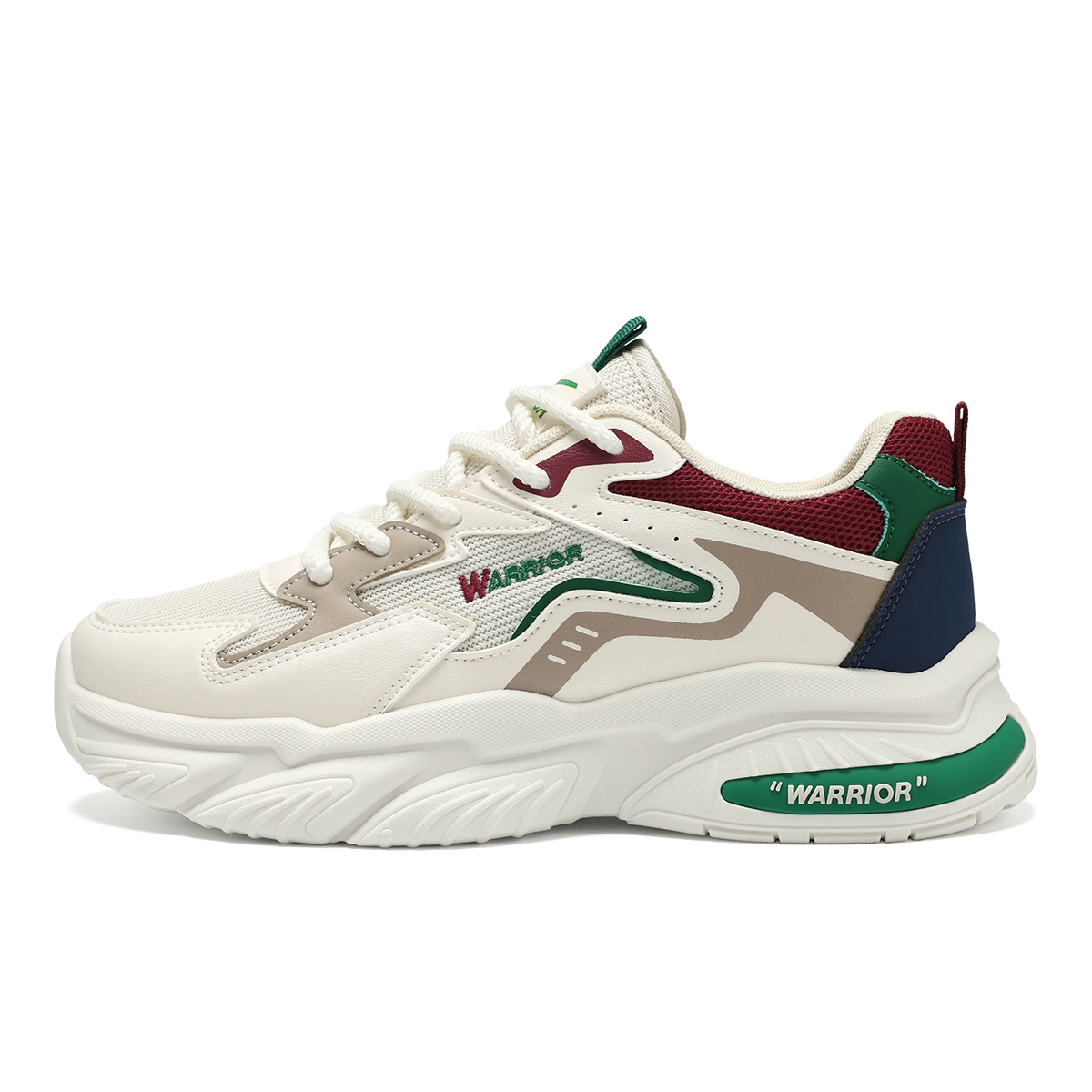 

WARRIOR Абразивостойкие дышащие низкие повседневные туфли для мужчин с эффектом увеличения роста - бежевый/красный/хаки, цвет Beige/Red/Khaki