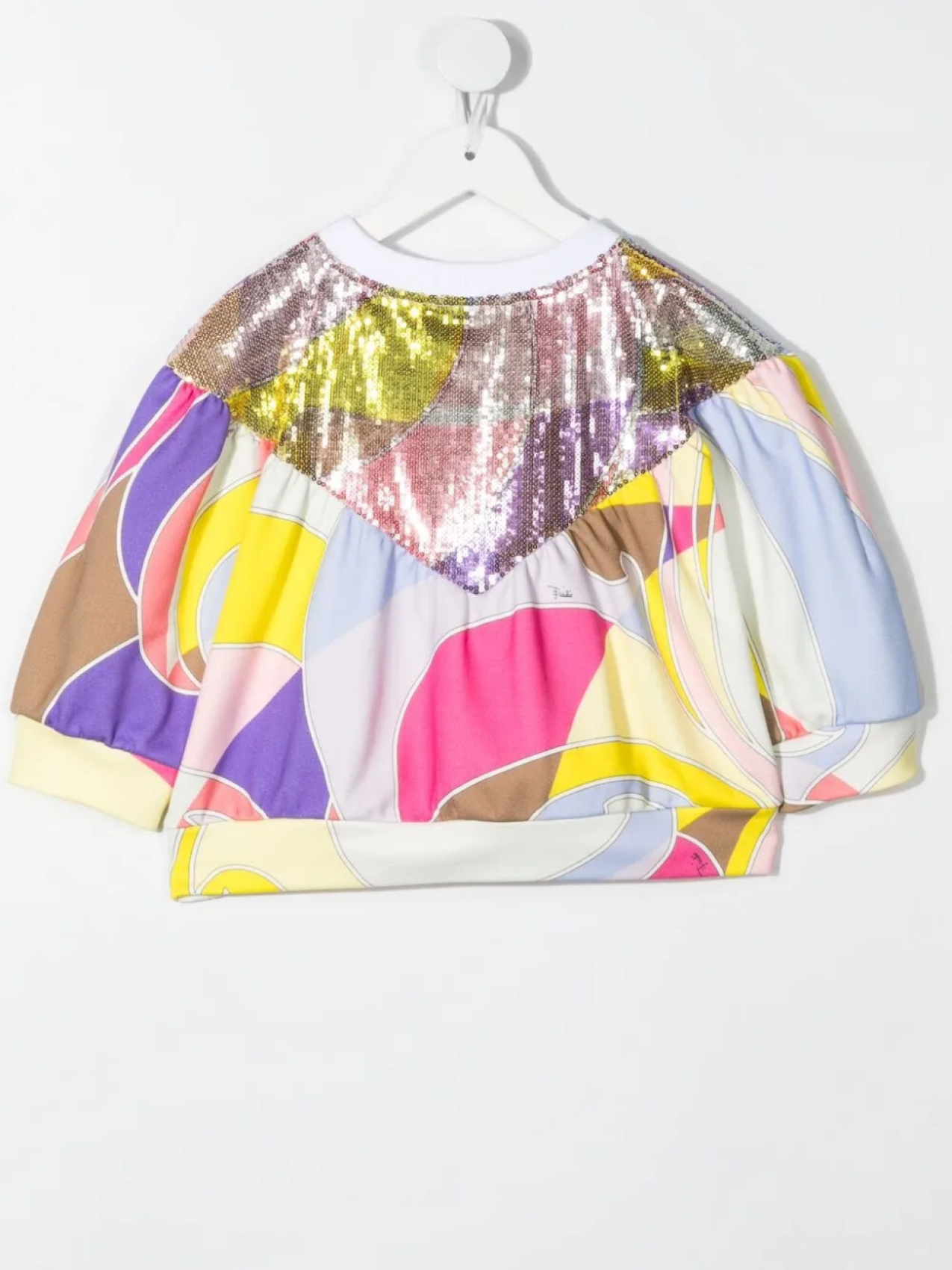 

PUCCI Junior топ с абстрактным принтом и пайетками, розовый