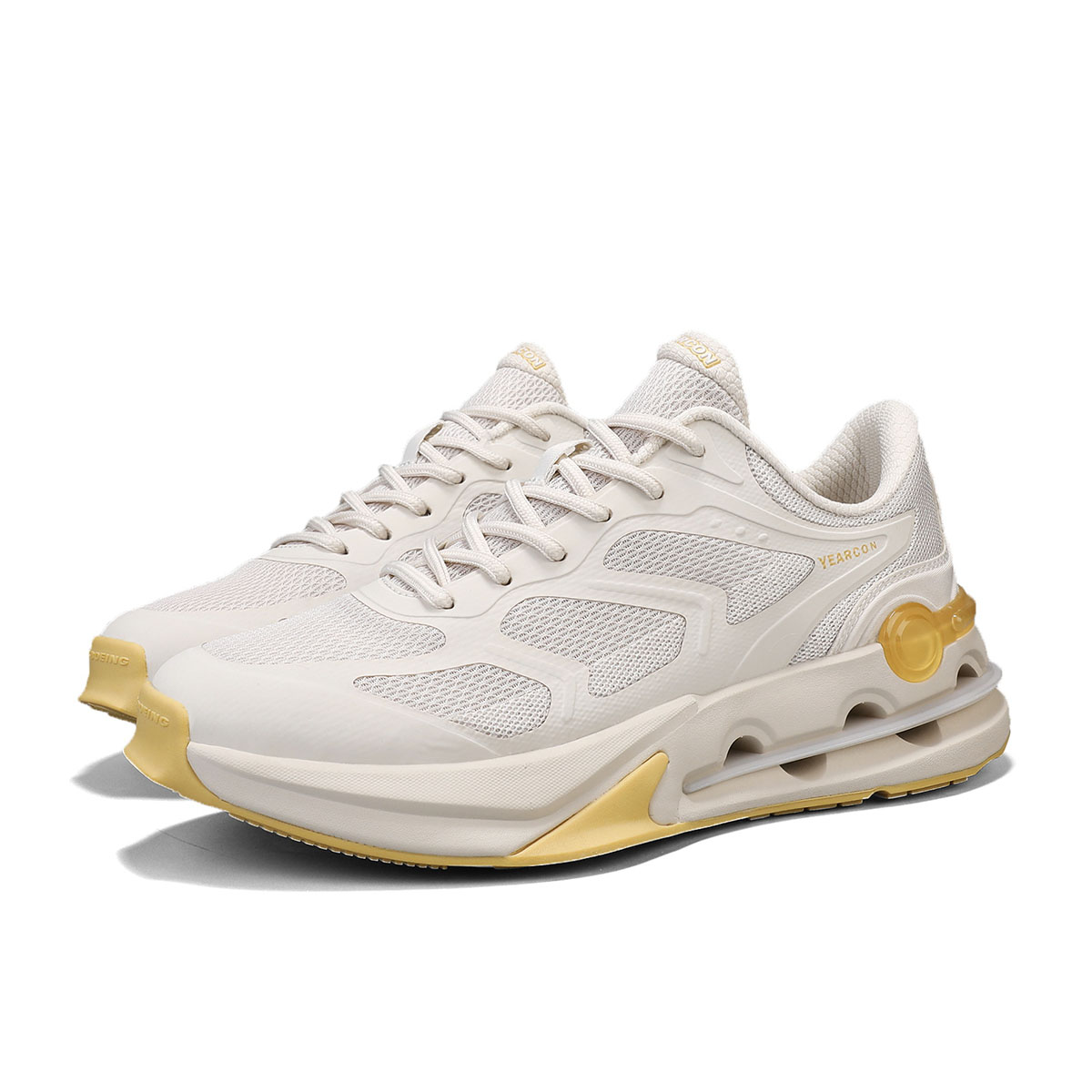 YEARCON Мужские повседневные туфли низкие желто-бежевые, цвет Beige Yellow — фото 2