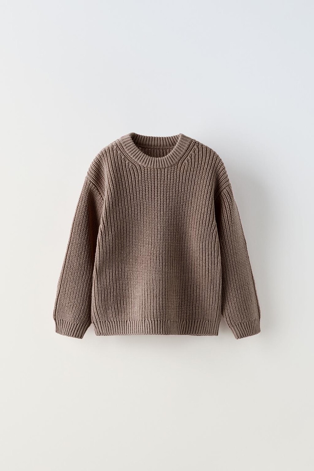 

Вязаный свитер ZARA, коричневый/серо-коричневый