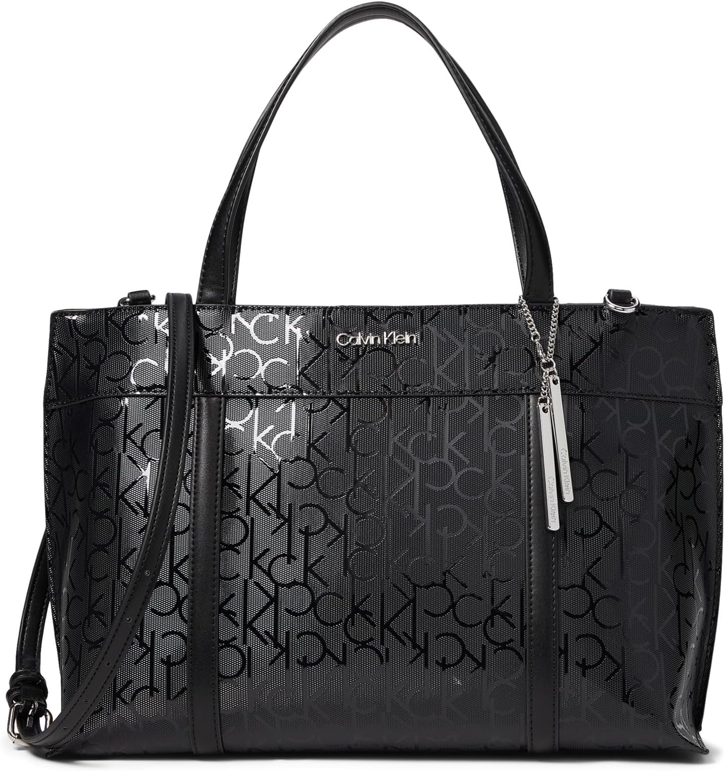 

Сумка Calvin Klein Gillian Signature Satchel, цвет Black/Black