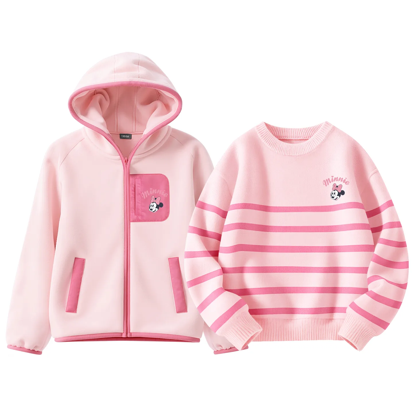 Детская повседневная худи для спорта Disney, [Thickened and Fleece-Lined]Silicone Double Lifting K Frosting Pink+Silicone Double Lifting K Powder