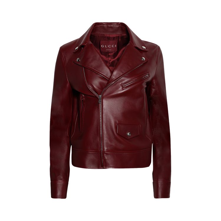 

Куртка Gucci Leather Biker Jacket 'Rosso Ancora Red', красный